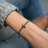 Pégase | Argent | Bracelet à breloques en macramé licorne ailée